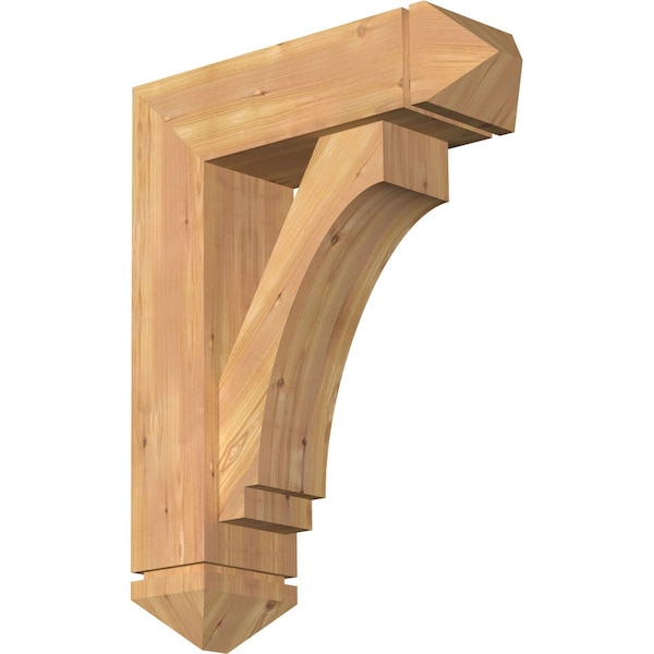 Ekena Millwork Imperial Arts and Crafts Smooth Bracket w/ Offset Brace, Western Red Cedar, 7 1/2"W x 24"D x 32"H BKT0806X24X32IMP03SWR - main